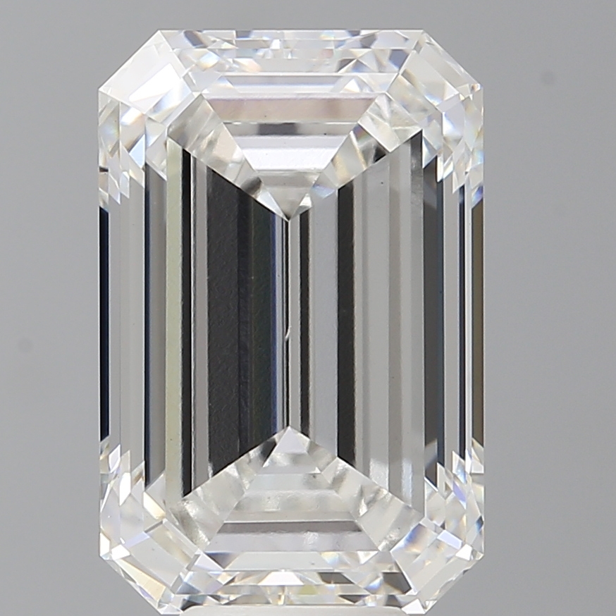 Emerald cut 8.58ct E VS2