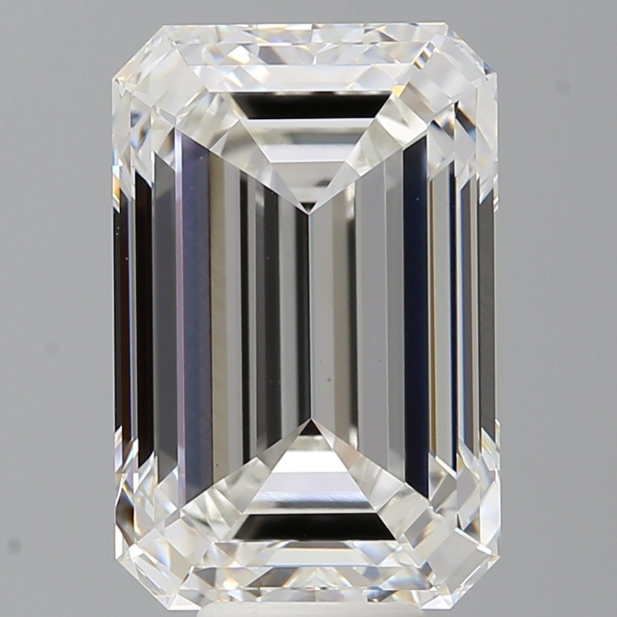 Emerald cut 10ct F VVS2